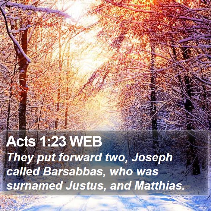 Acts 1:23 WEB Bible Study