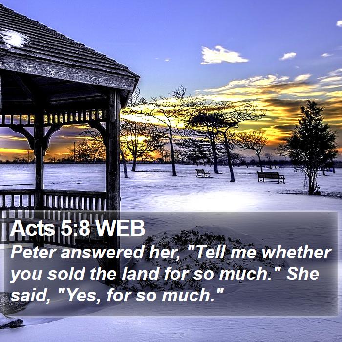 Acts 5:8 WEB Bible Study