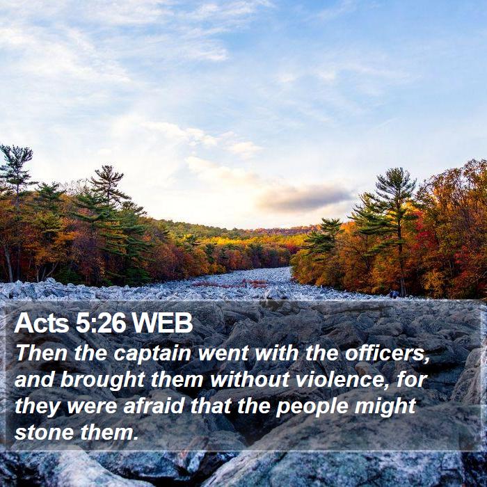 Acts 5:26 WEB Bible Study