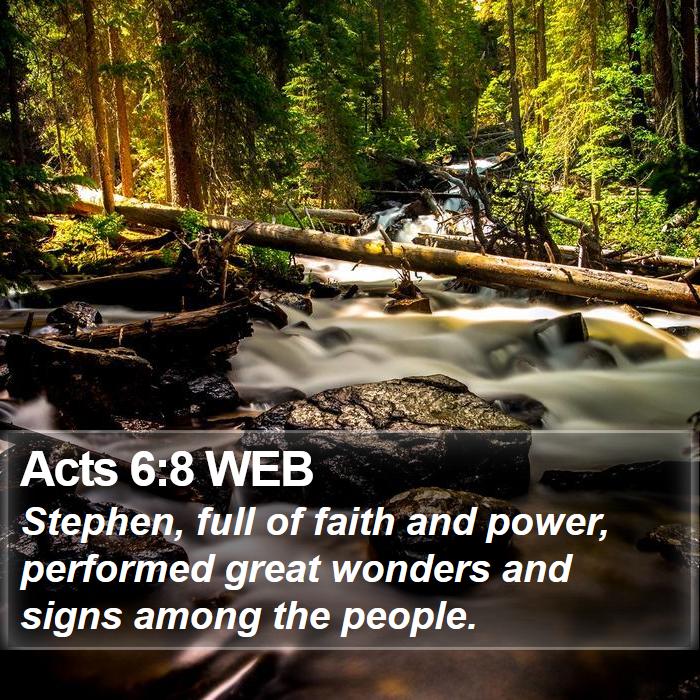 Acts 6:8 WEB Bible Study