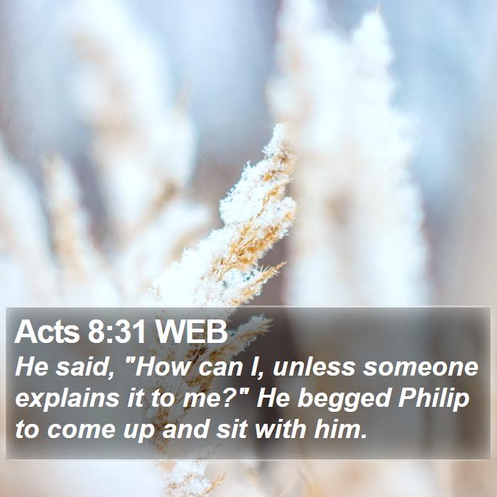 Acts 8:31 WEB Bible Study