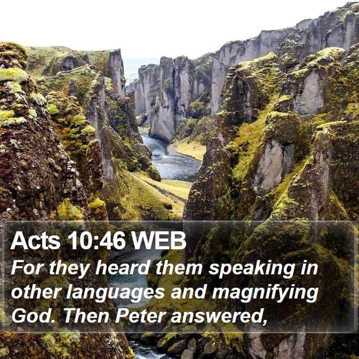 Acts 10:46 WEB Bible Study