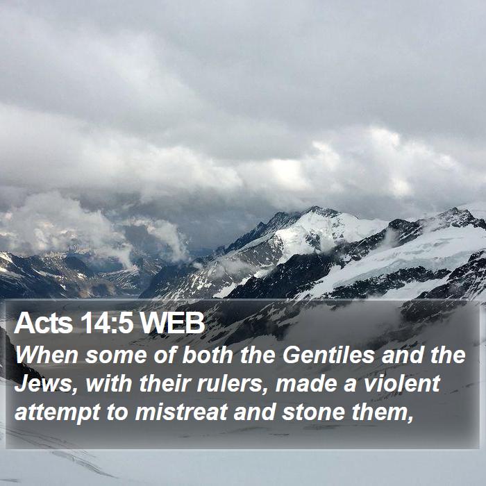 Acts 14:5 WEB Bible Study