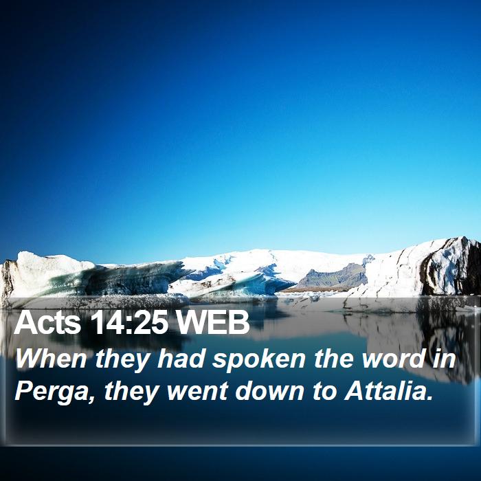 Acts 14:25 WEB Bible Study