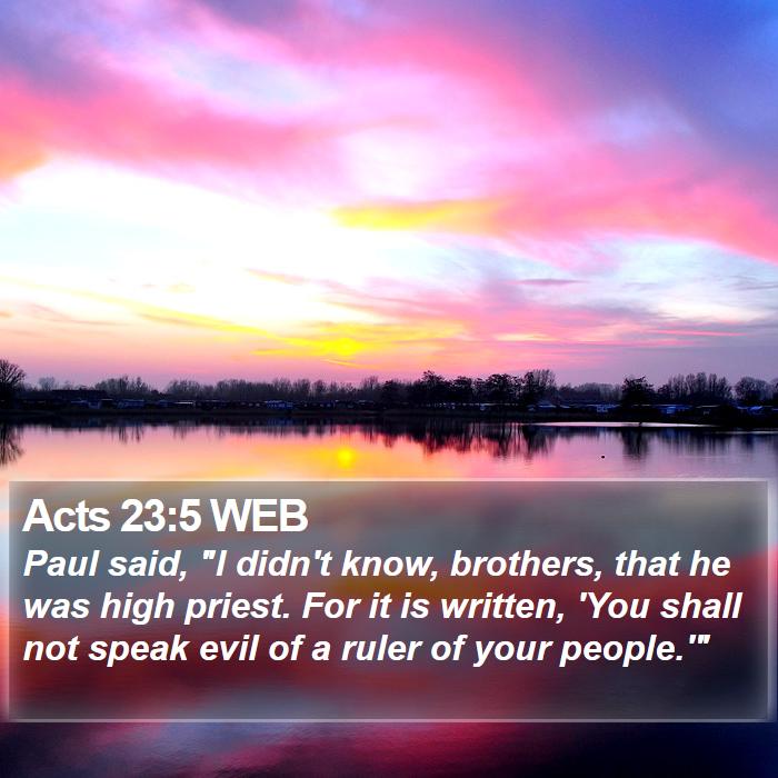 Acts 23:5 WEB Bible Study