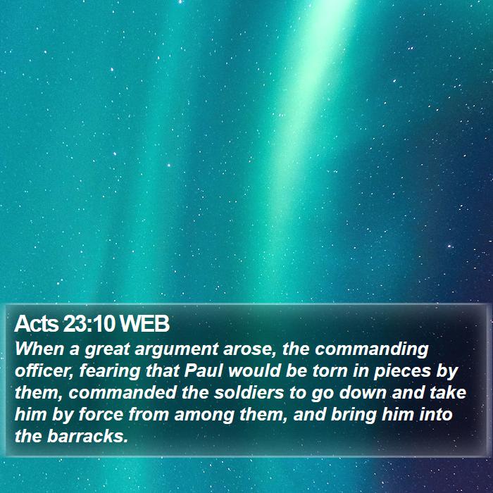 Acts 23:10 WEB Bible Study