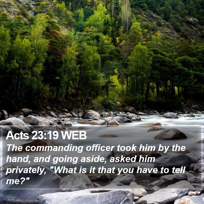 Acts 23:19 WEB Bible Study