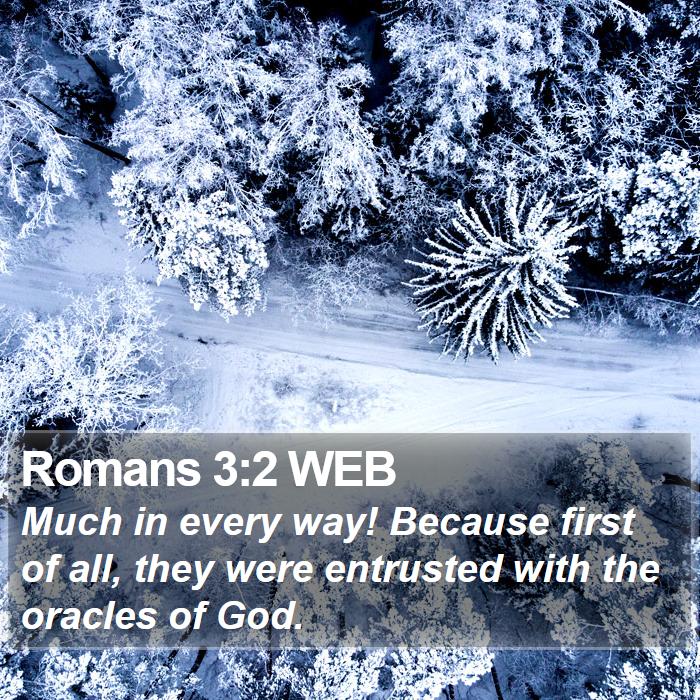 Romans 3:2 WEB Bible Study