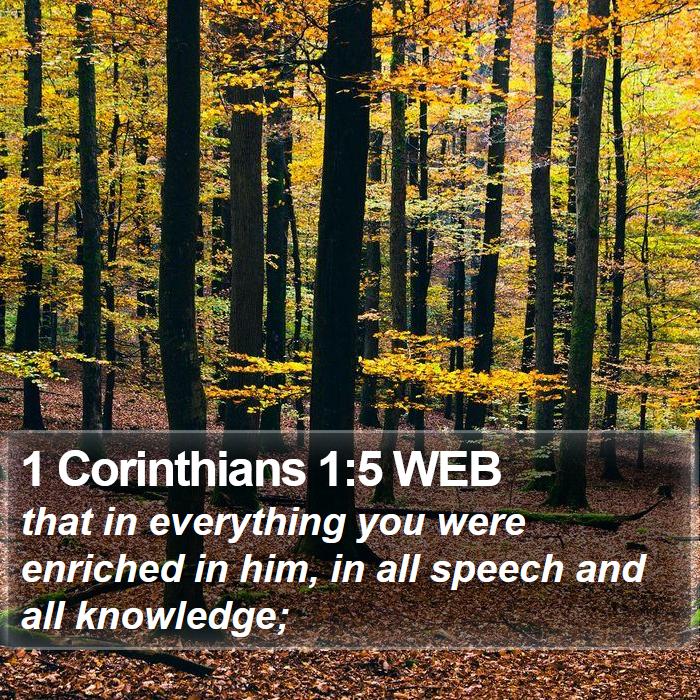 1 Corinthians 1:5 WEB Bible Study