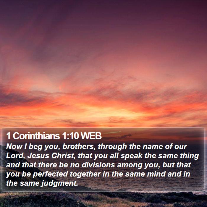 1 Corinthians 1:10 WEB Bible Study