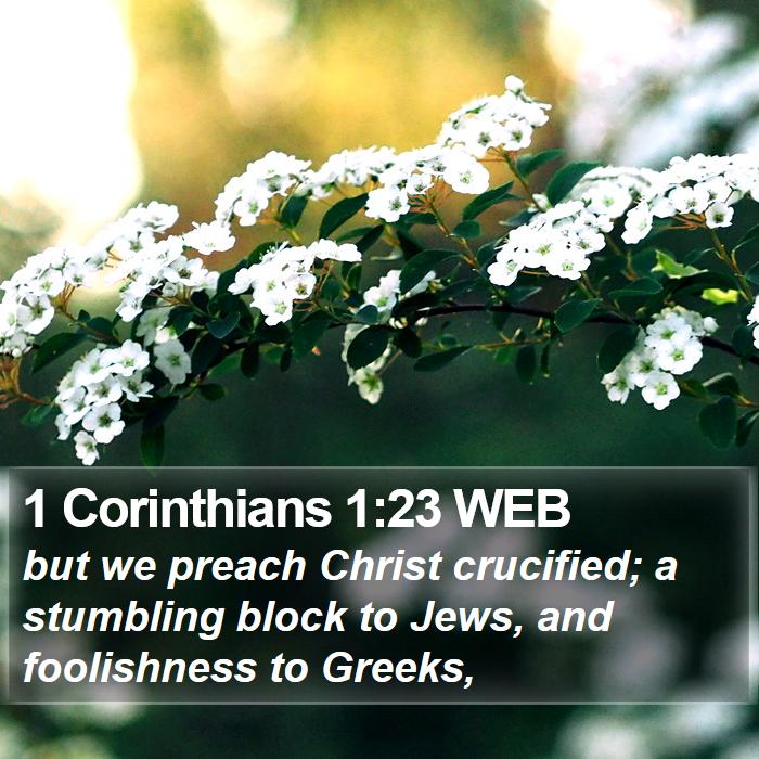 1 Corinthians 1:23 WEB Bible Study