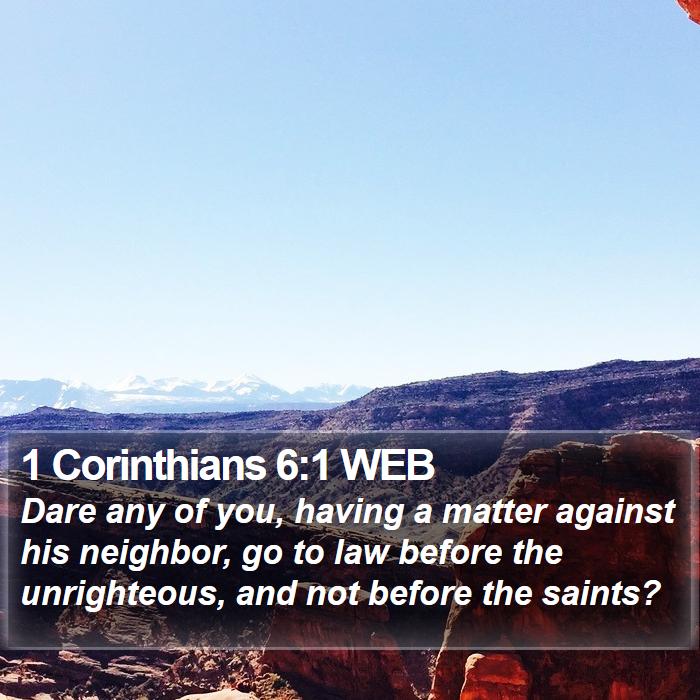 1 Corinthians 6:1 WEB Bible Study