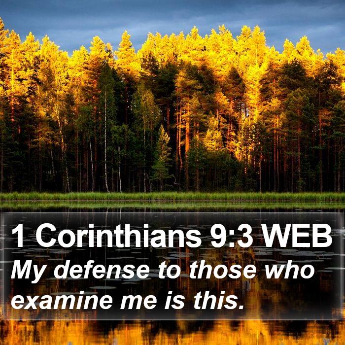 1 Corinthians 9:3 WEB Bible Study