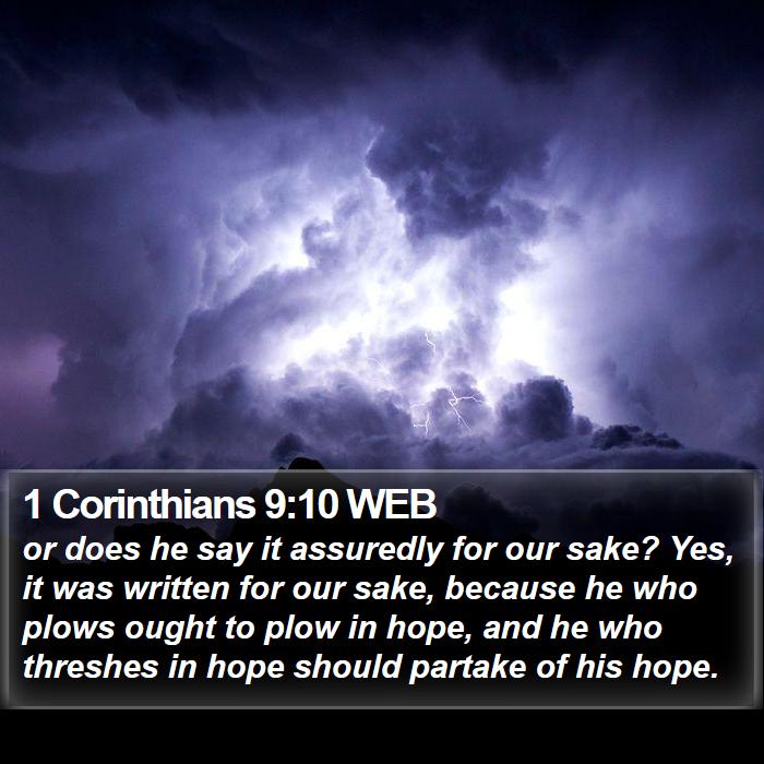 1 Corinthians 9:10 WEB Bible Study