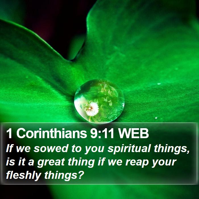 1 Corinthians 9:11 WEB Bible Study