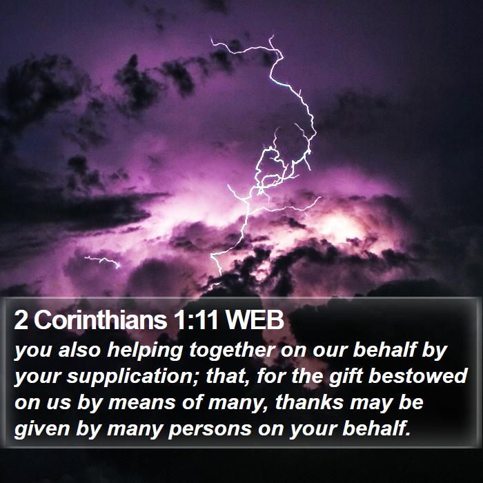 2 Corinthians 1:11 WEB Bible Study