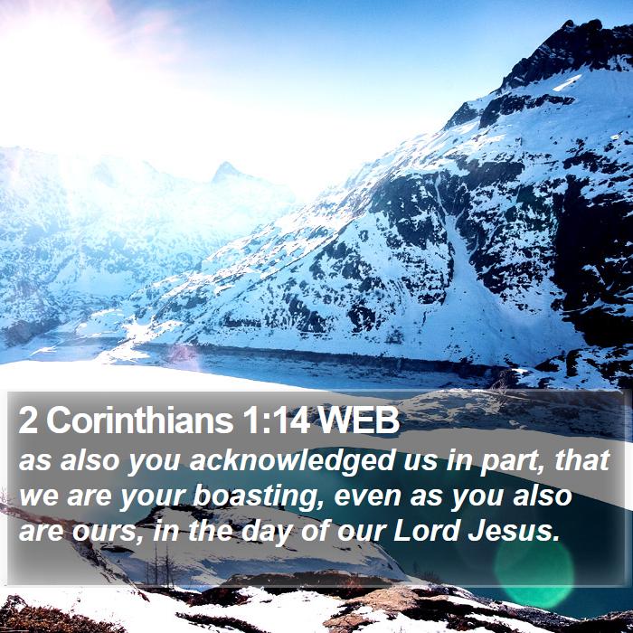 2 Corinthians 1:14 WEB Bible Study