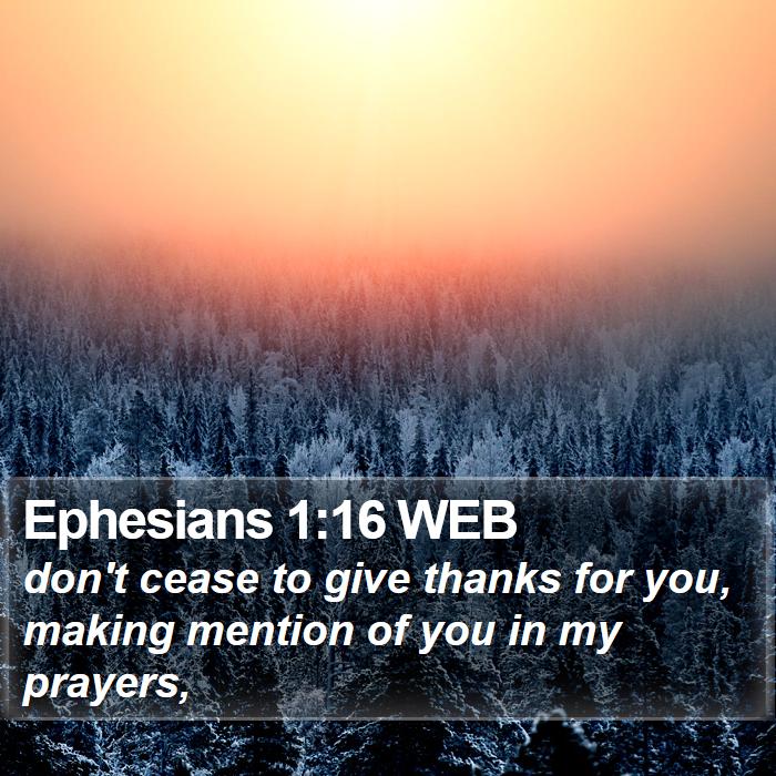 Ephesians 1:16 WEB Bible Study