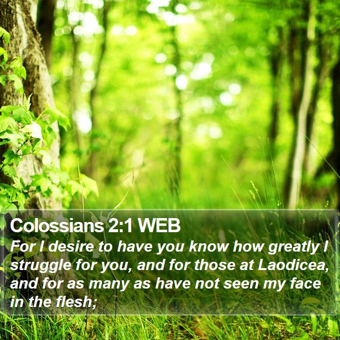 Colossians 2:1 WEB Bible Study