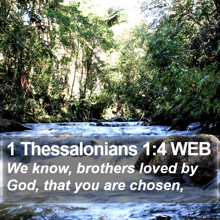 1 Thessalonians 1:4 WEB Bible Study