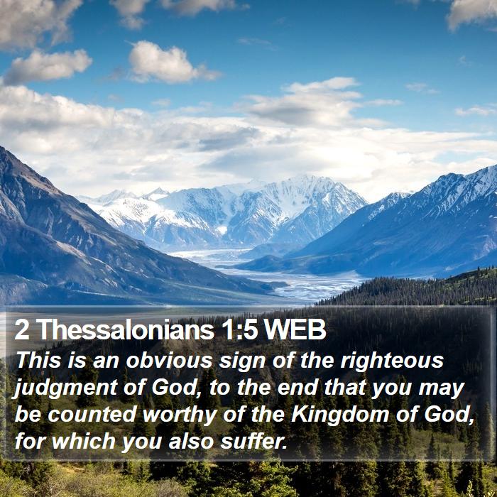 2 Thessalonians 1:5 WEB Bible Study