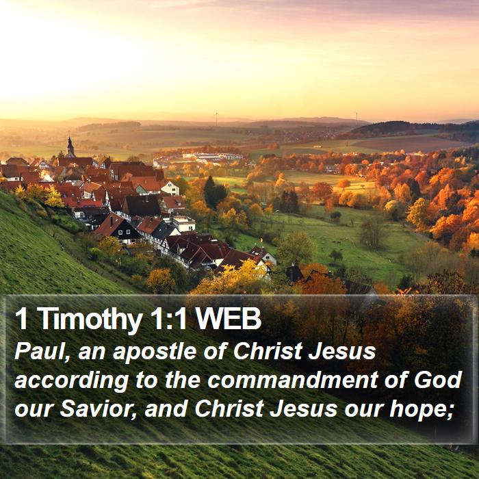 1 Timothy 1:1 WEB Bible Study