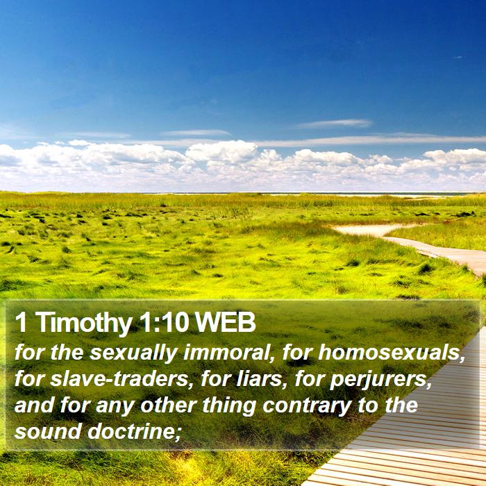 1 Timothy 1:10 WEB Bible Study