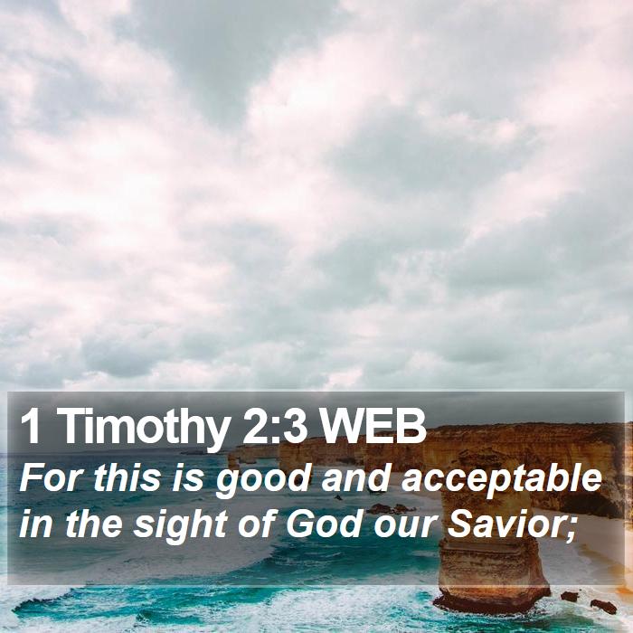 1 Timothy 2:3 WEB Bible Study