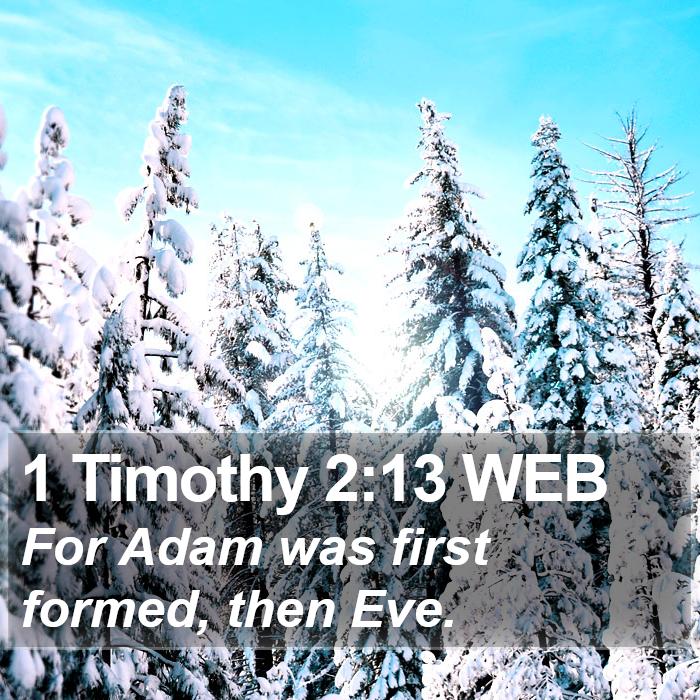 1 Timothy 2:13 WEB Bible Study