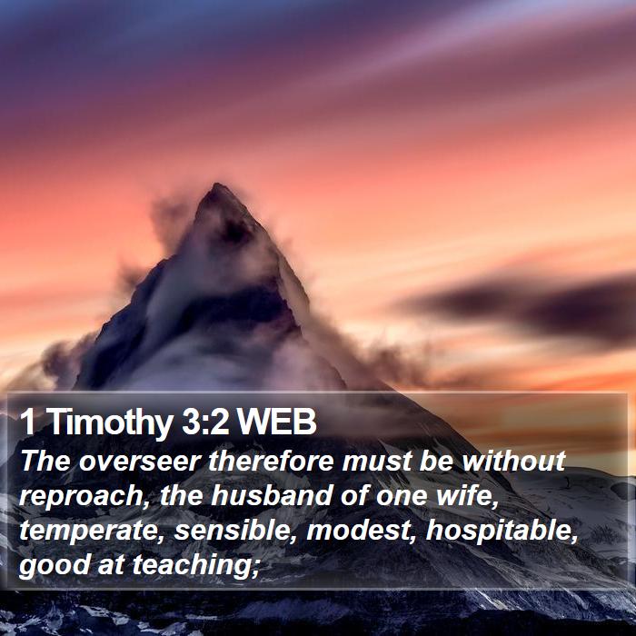 1 Timothy 3:2 WEB Bible Study