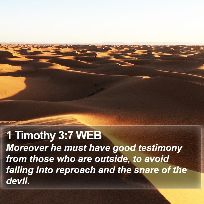 1 Timothy 3:7 WEB Bible Study