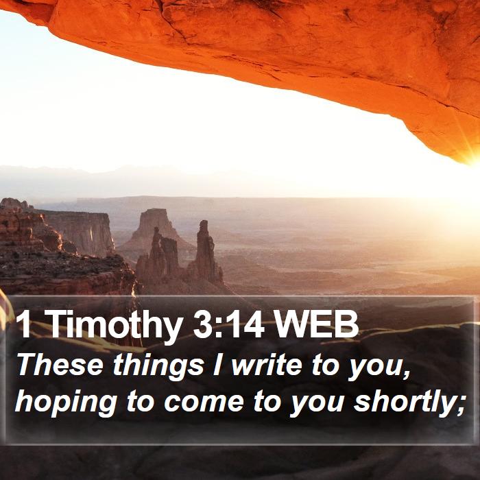 1 Timothy 3:14 WEB Bible Study