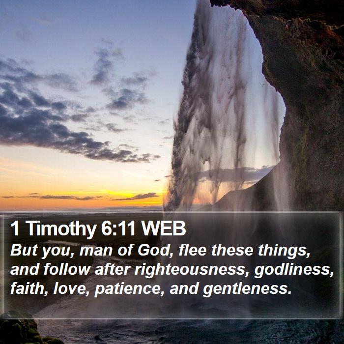 1 Timothy 6:11 WEB Bible Study