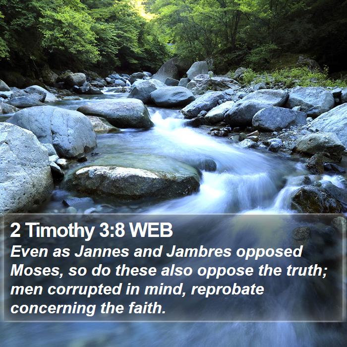 2 Timothy 3:8 WEB Bible Study