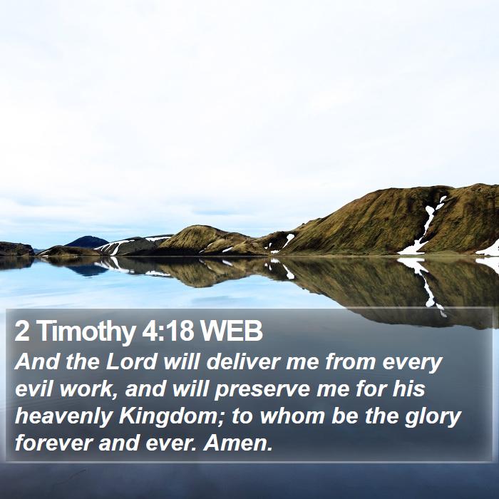 2 Timothy 4:18 WEB Bible Study