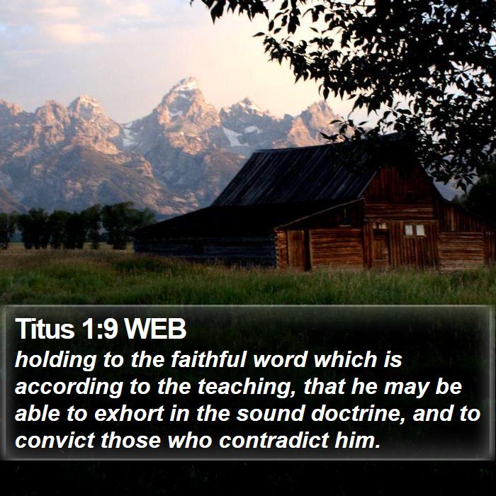 Titus 1:9 WEB Bible Study