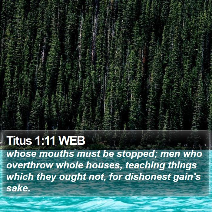 Titus 1:11 WEB Bible Study