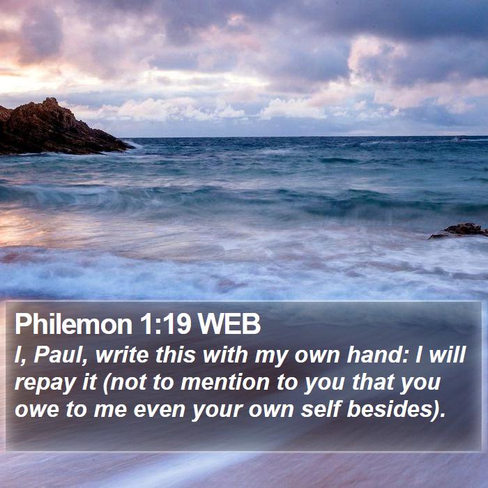 Philemon 1:19 WEB Bible Study