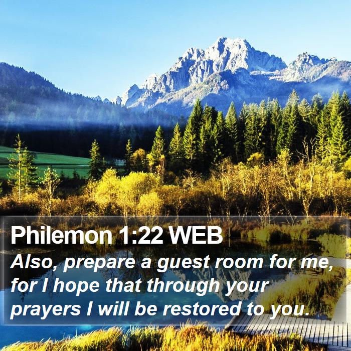 Philemon 1:22 WEB Bible Study