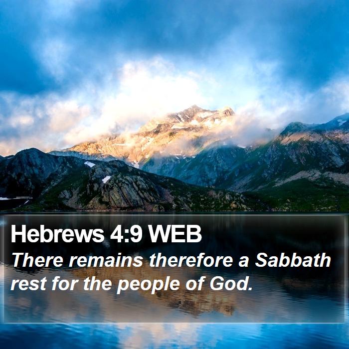 Hebrews 4:9 WEB Bible Study