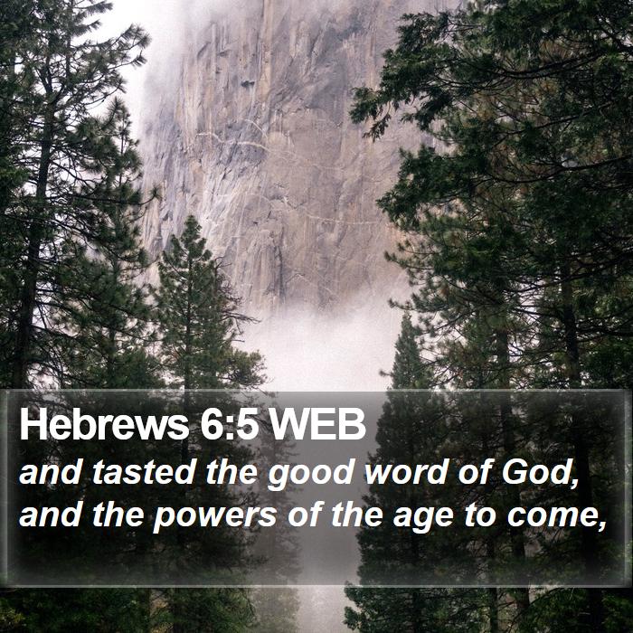 Hebrews 6:5 WEB Bible Study