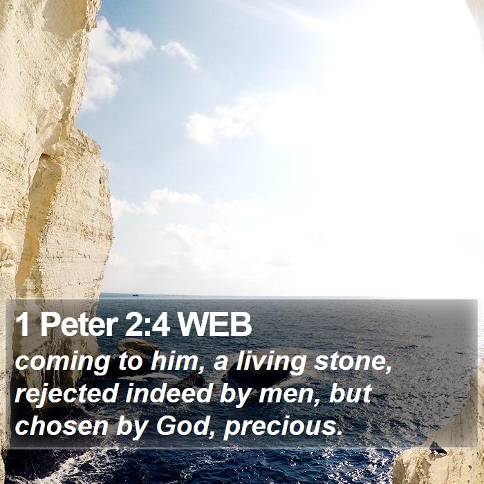 1 Peter 2:4 WEB Bible Study