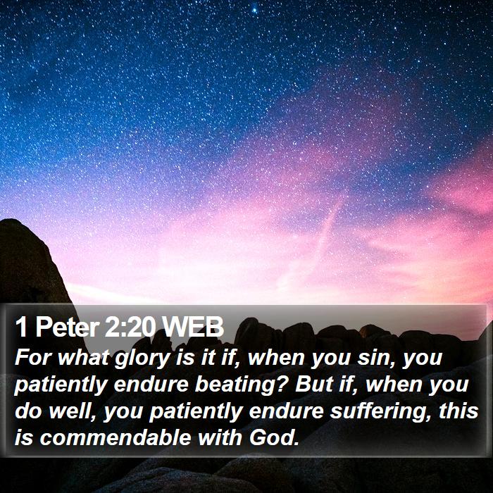 1 Peter 2:20 WEB Bible Study