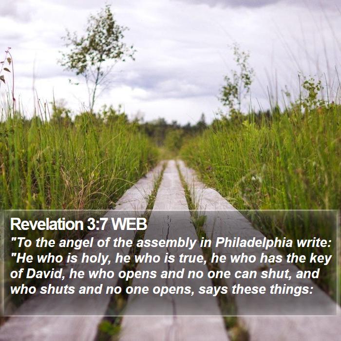 Revelation 3:7 WEB Bible Study