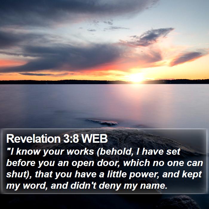 Revelation 3:8 WEB Bible Study